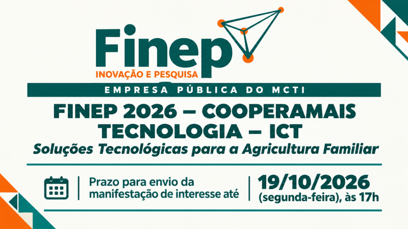 Chamada interna para seleção de proposta institucional – FINEP 2026 – COOPERAMAIS TECNOLOGIA – ICT